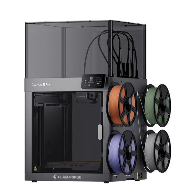 Flashforge Creator 5 Pro 4-Toolheads Enclosed Multi-Color 3D Printer